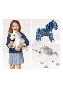 Выкройка Burda (Бурда) 6495 — Мягкие игрушки: Лошадь и Единорог