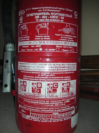 Інструкція щодо заповнення журналу обліку вогнегасників, графа технічне обслуговування