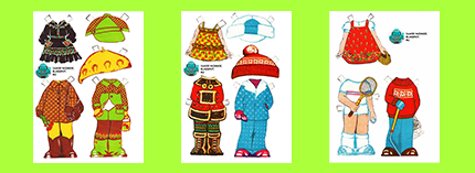 Бумажные куклы СССР Костюмы 1980х