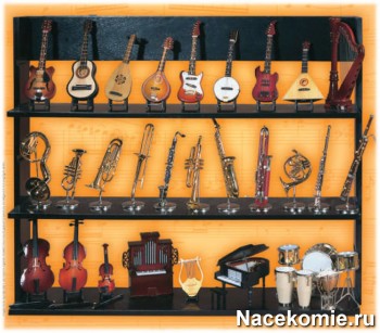 Коллекция музыкальных инструментов в миниатюре