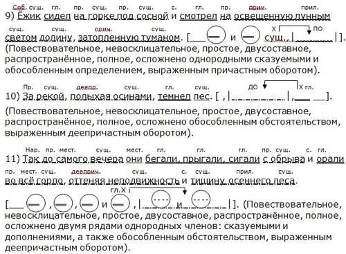 Образцы разбора простого предложения. Часть 3.