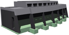 Рис. 12. Модель геометрически сложного гаража со сборными стенами и колоннами (выделено темно-серым) и перекрытиями и пр. из монолитного бетона