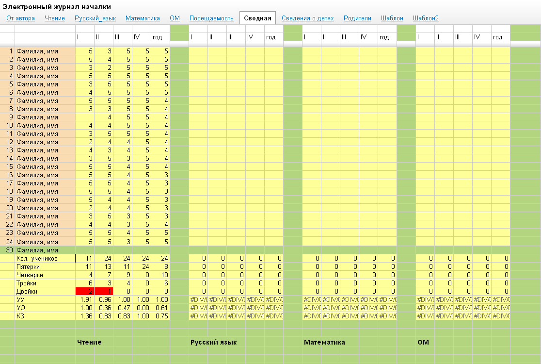 Лист "сводная статистика". По клику откроется полный размер.