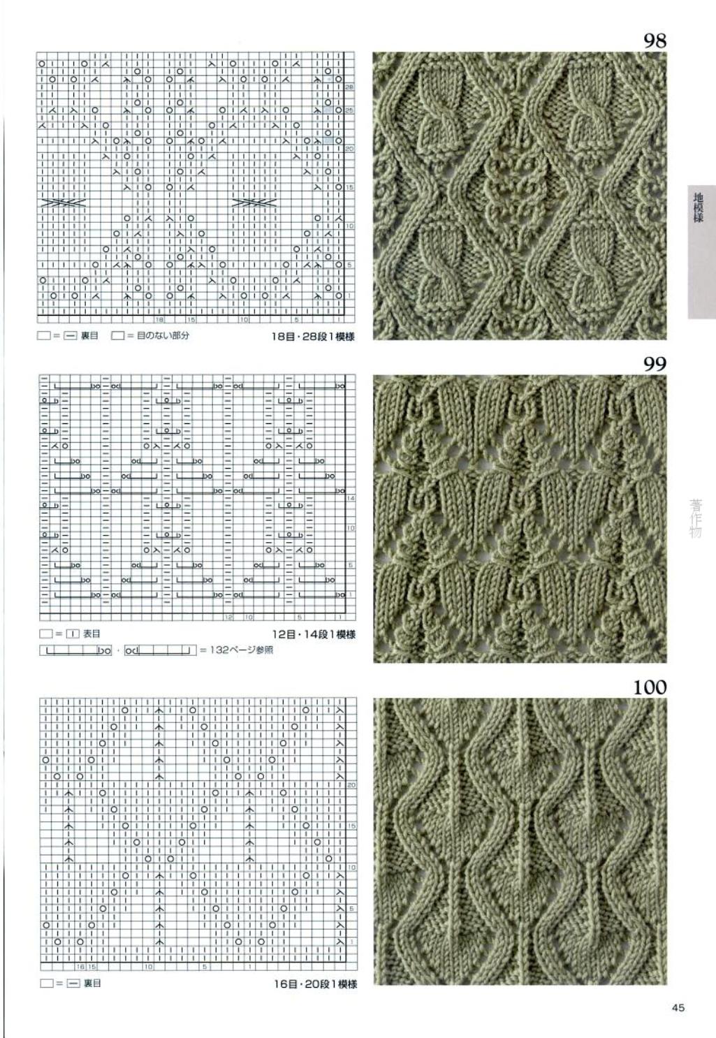 Японские узоры спицами со схемами для сайта *Модное вязание* - http://modnoevyazanie.ru.com/