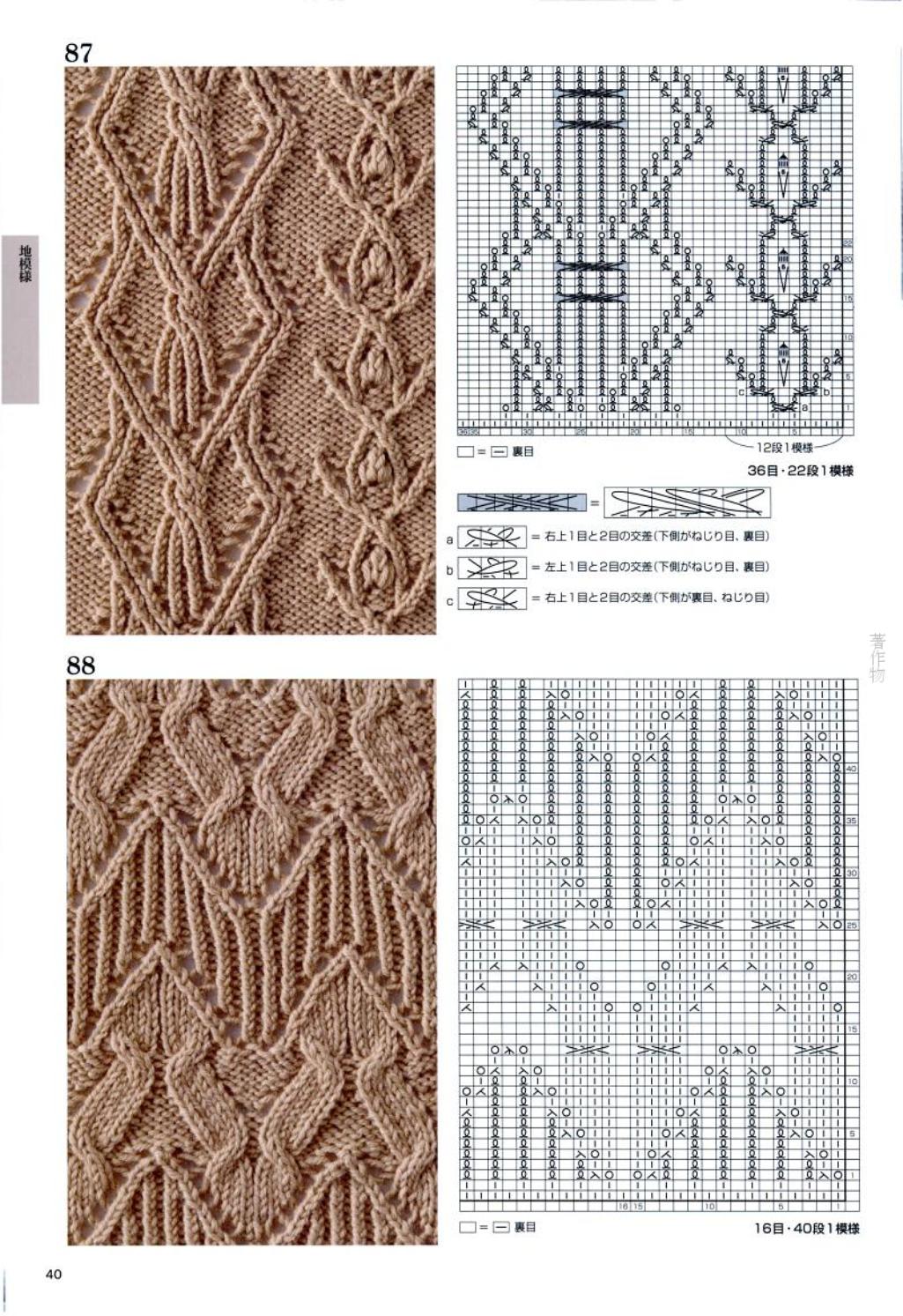 Японские ажурные узоры со схемами для сайта *Модное вязание у Перчинки*,http://modnoevyazanie.ru.com/