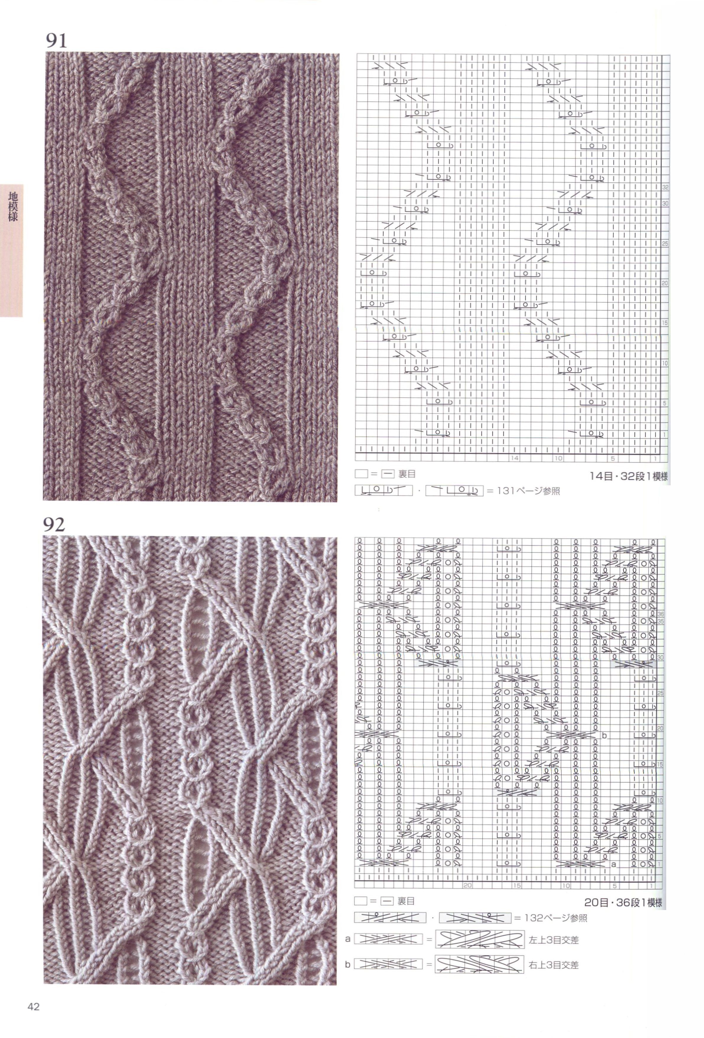 Японские узоры спицами со схемами для сайта *Модное вязание* - http://modnoevyazanie.ru.com/