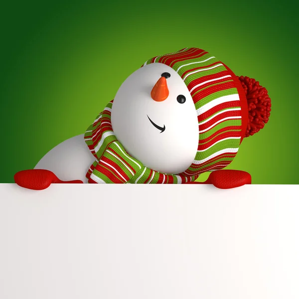 Снеговик баннер. Приветствие Рождество — стоковое фото