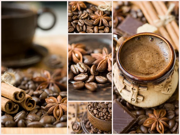 Коллаж кофе — стоковое изображение Коллаж кофе Лицензионные Стоковые Фото