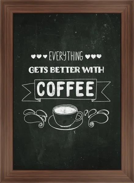 Плакат с цитатой о кофе — стоковое фото