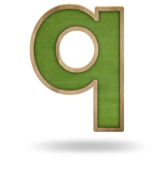 Зеленые пустое письмо q форма доски — стоковое фото