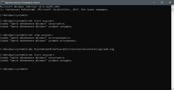 Очистка журнала через командную строку